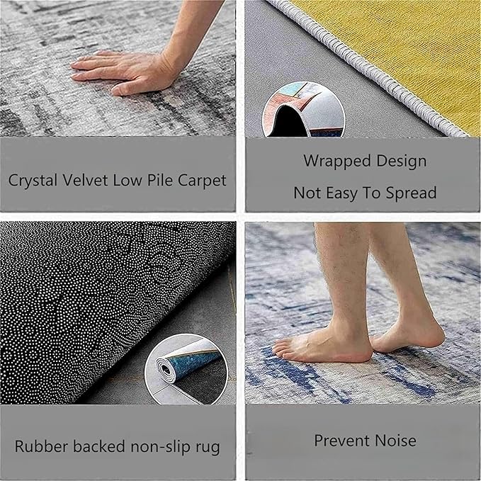 Jungle Animal Area Rug,6x8ft,Unique Design Tiger Print Rug With Geometric Pattern，Bohemian Style Animal Tiger Print Pattern Colorful Rug,Washable Non-Slip Rug for Living Room Classroom Nursery Decor