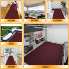 Ottomanson 2' x 9' Hallway Runner with Scraper Pile - Extra Durable Non-Slip Rug Mat for Indoor & Outdoor Use - Ideal for Kitchen, Entryway, Patio & Garage - High-Traffic Carpet, Red