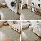 Hallway Runner Rug 2x8, Washable Kitchen Runners Non Slip, Ultra Thin Entryway Floor Mat Fit Under Door, Soft Low Pile Cotton Boho Carpet for Laundry Outdoor Bedroom