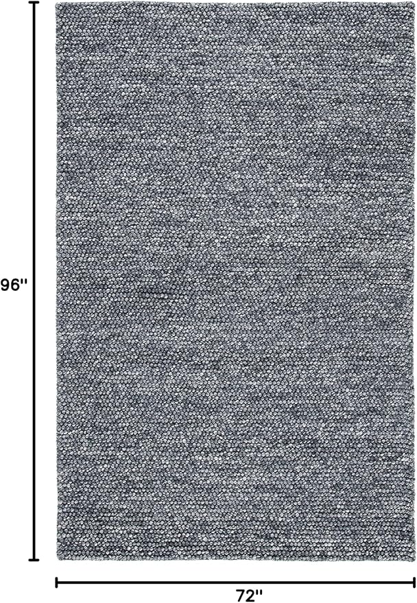 Safavieh Area Rug 6x8 - Natura Collection - Dark Grey, Handmade Wool Blend, Textured Design, Ideal for Living Room, Bedroom, Dining Space (NAT620H)