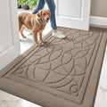 LUMI Door Mat Indoor Entrance 36"x60", Front Welcome Mat with Non-Slip Rubber Backing, Low Profile Dirt Trapper Inside Doormat for Entrance, Garage, Patio, Beige