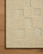 Loloi Leanne Ford Craven Collection CVN-04 Oatmeal/Dove 3'-6" x 5'-6" Accent Rug Checkered, Patterned, Neutral, Entryway, Mudroom, Bathroom, and Kitchen