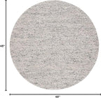 SAFAVIEH Natura Collection Area Rug - 4' Round, Light Grey & Ivory, Handmade Wool Blend, Textured Design, Ideal for Living Room, Bedroom, Dining Space (NAT620G)