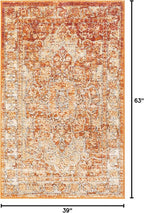Unique Loom Isabella Collection Area Rug - Adjani (3' 3" x 5' 3" Rectangle, Rust Red/ Black)