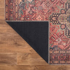 Bloom Rugs Washable Non-Slip 9' x 12' Rug - Red/Teal Blue/Yellow Traditional Medallion Area Rug for Living Room, Bedroom, Dining Room, and Kitchen - Exact Size: 9' x 12'