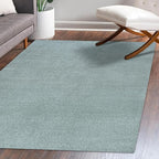 Eyely UES100S-8 Supersoft Haze Solid Low-Pile Indoor Area Rug Casual;Contemporary;Solid;Traditional, Bedroom, Kitchen, Living Room, Easy-Cleaning, Non-Shedding, 8 X 10, Light Blue