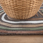 CAMILSON Indoor Outdoor Rug, Brown 6x9 Geometric Arch Striped Area Rugs for Patio and Home Areas, Easy-Cleaning Non-Shedding Living Room, Garden and Deck Washable Outside Carpet (6 x 9)