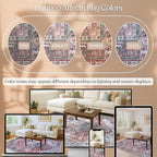 Washable Area Rug. Modern Farmhouse. Vintage. Turkish. Bohemian. Distressed. Oriental. Traditional. Rugs for Living Room. Dining. Bedroom. Office. Entryway. Foyer. (858RM, 2'5" x 4'9")