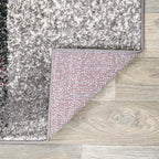 Rugshop Gray Modern Distressed Boxes Non-Shedding Runner Rug, Durable Low-Maintenance Design for Hallway, Corridor and Kitchen, 2' x 7'