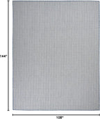 Nourison Home Courtyard Ivory Blue 9' x 12' Area Rug - Easy Clean, Non Shedding, Bed Room, Living Room, Dining Room, Kitchen (9' x 12')