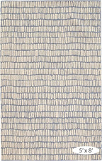 Dash and Albert Roark Pewter Blue Hand Tufted Wool Rug, Runner-2.5 X 8 Feet, Blue/Ivory Geometric Pattern - Premium Luxury Hotel Quality Soft Breathable Hypoallergenic Machine Washable Easy Care