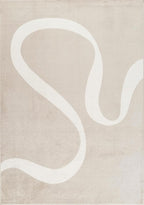Abani Deco Collection Area Rug - Beige Modern Abstract Ribbon Design - 8' x 10' - for Living Room, Bedroom & Office