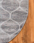 Rugs.com Lattice Frieze Collection Rug – 4' x 6' Oval Blue Multi Medium Rug Perfect for Living Rooms, Large Dining Rooms, Open Floorplans