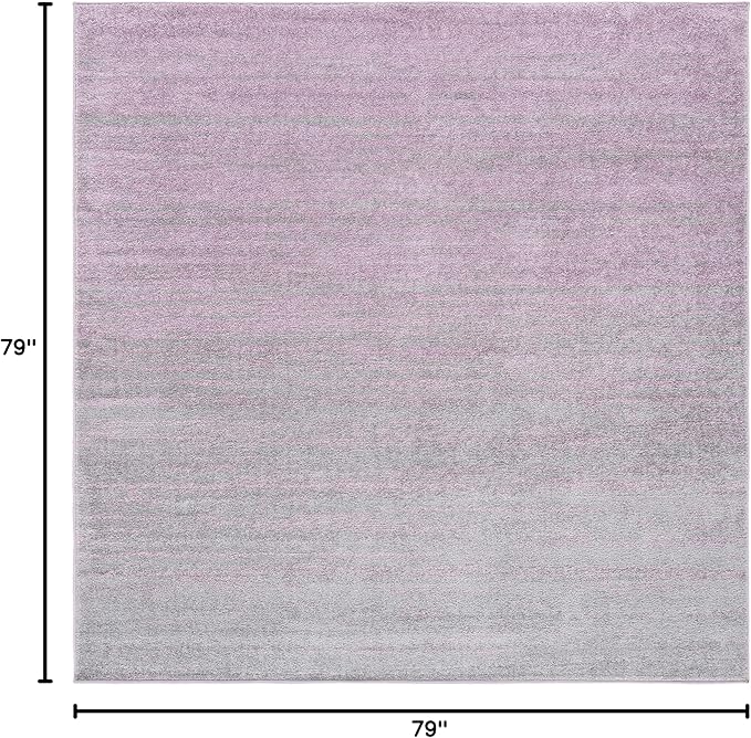 SAFAVIEH Adirondack Collection Area Rug - 6'7" Square, Purple & Green, Modern Ombre Design, Non Shedding & Easy to Clean, Ideal for Living Room, Bedroom, Office, Dining Space (ADR113V)