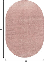 Eyely UES100P-5OV Supersoft Haze Solid Low-Pile Indoor Area Rug, Coastal, Bohemian, Minimalist, Classic, Casual for Bedroom,Kitchen,Living Room,Non Shedding,Easy-Washing, Pink, 5 X 8 Oval