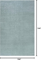 Eyely UES100S-9 Supersoft Haze Solid Low-Pile Indoor Area Rug Casual;Contemporary;Solid;Traditional, Bedroom, Kitchen, Living Room, Easy-Cleaning, Non-Shedding, 9 X 12, Light Blue