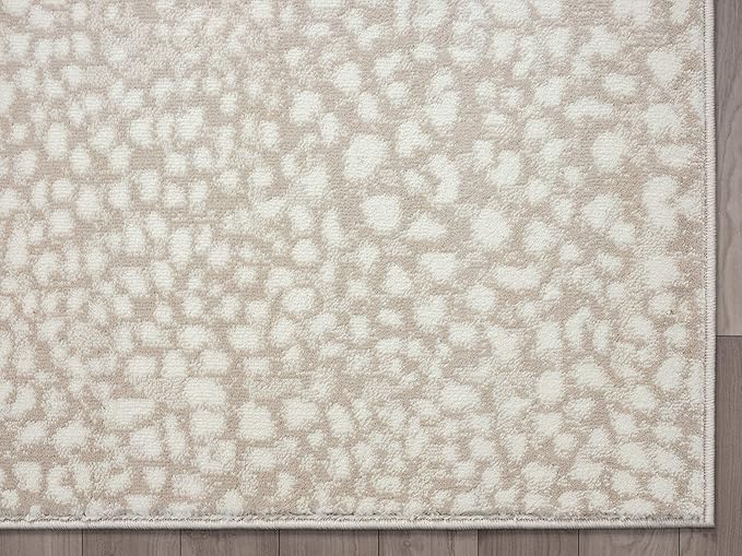 Abani Beige Cheetah Print Area Rug Rugs, Arto Collection - Contemporary Durable Accent Rug (2'2" x 8')