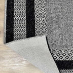 Alfa Rich 4x6 Black Washable Area Rugs for Living Room Bedroom Kitchen Cotton Pet Friendly Rug