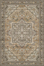 Washable Area Rug 6x9 | Non Slip Area Rug for Living Room, Bedrooms, Dining Room | Ultra-Soft Flannel Carpet Area with Rubber Backing (Light Sage Brown, 6x9)