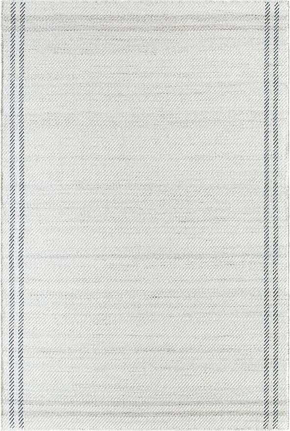 Mark&Day Wool Rugs, 9x12 Janmichael Solid and Border Gray/Ivory Area Rug, Grey Ivory Black Carpet for Living Room, Bedroom or Kitchen (8'10" x 12')