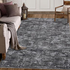 RUGSREAL 6x9 Large Bedroom Area Rug Soft Modern Area Rug for Living Room Non-Slip Stain Resistant Abstract Throw Floor Carpet Contemporary Rug Solid Color Rug for Dining Room Office, Dark Grey