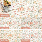 Orange Rug Bow Floral Rug for Girls, 2x3 Washable Small Area Rug for for Entryway, Kitchen, Front Door Indoor Entrance, Non Slip Carpet for Bathroom Bedroom Living Room