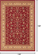 Unique Loom Sialk Hill Collection Area Rug - Washington (9' 10" x 14' 1" Rectangle Burgundy/Cream)