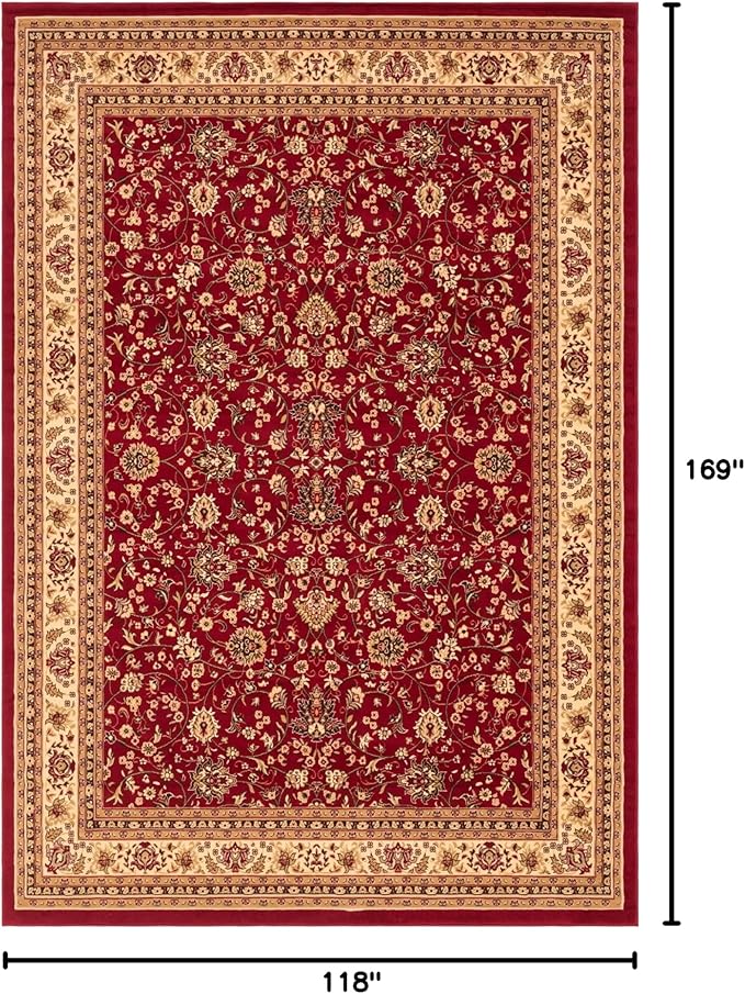 Unique Loom Sialk Hill Collection Area Rug - Washington (9' 10" x 14' 1" Rectangle Burgundy/Cream)