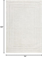 Town & Country Everyday Cloud Shag Plush Border Area Rug with High-Low Pile, Beige, 6'6"x9'6"