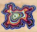 Irregular Shaped Handmade Wool Rug | Modern Colourful Stripe Premium Area Rug Perfect for Home Decor (Multi B, 7x7 ft)