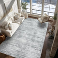 Grey 6x9 Area Rugs for Offic Room Non Slip Washable Rug Hardwood Floor Protector Low Pile Neutral Abstract Modern Floor Carpet for Bedroom Dining Room