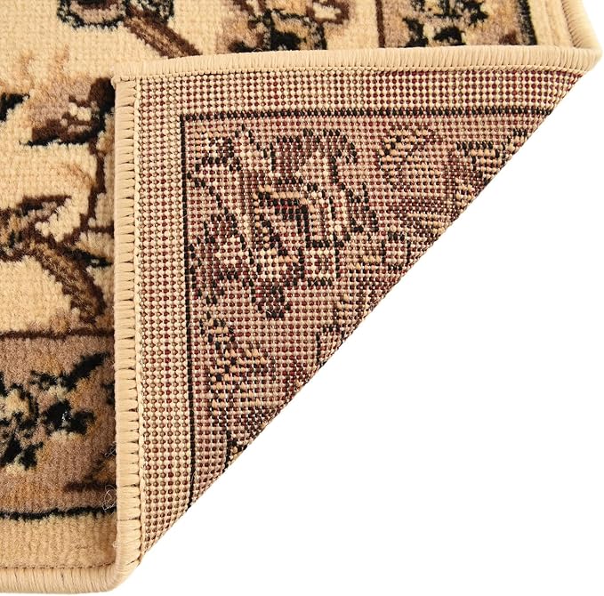 Unique Loom Sialk Hill Collection Area Rug - Washington (5' Square Ivory/Black)