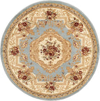 Rugs.com Chateau Collection Rug - 4 Ft Round Light Blue Medium Pile Rug