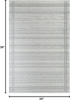 Mark&Day Wool Rugs, 2x3 Janmichael Solid and Border Gray Area Rug, Grey Ivory Carpet for Living Room, Bedroom or Kitchen (2' x 3')