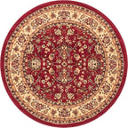 Unique Loom Sialk Hill Collection Area Rug - Washington (5' Round Burgundy/Cream)