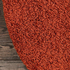 Unique Loom Solid Shag Collection Area Rug (5' 3" Round, Terracotta)