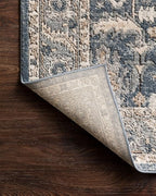 Loloi Teagan Collection TEA-03 Denim/Pebble 6'-7" x 9'-2" Area Rug, Large, Soft Neutral Rug, High-Traffic for Living Room, Bedroom, Home Office, Dining Area