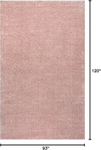 Eyely UES100P-8 Supersoft Haze Solid Low-Pile Indoor Area Rug Casual;Contemporary;Solid;Traditional, Bedroom, Kitchen, Living Room, Easy-Cleaning, Non-Shedding, 8 X 10, Pink