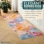 Istana Hallway Runner Rug 2x6 - Galaxy Kitchen Rugs Non Slip Washable -Silk's Soft Touch Carpet Runner - Stylish Rug for Home
