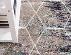 Unique Loom Trellis Frieze Collection Area Rug - Geometric (5' x 8', Blue Multi/ Ivory)