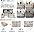 2x3 Machine Washable Area Rug for Entryway, Multicolor Modern Vintage Abstract Rug Non-Slip Low Pile Soft Faux Wool Small Carpet, Kids and Pets Friendly for Bedroom Kitchen Hallway Home Decor Rug