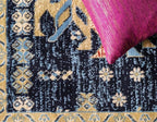 Unique Loom Taftan Collection Border Geometric Tribal Inspired Design Area Rug (8' 0 x 10' 0 Rectangular, Navy Blue/ Gold)