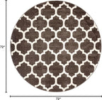 Rugs.com Lattice Collection Rug – 6 Ft Round Chocolate Brown Medium Rug Perfect for Kitchens, Dining Rooms