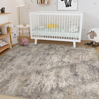Nakagishi 10x14 Area Rugs Living Room: Washable Abstract Large Neutral Soft Rug Stain Resistant Modern Indoor Floor Non-Slip Carpet for Bedroom Nursery Playroom Office Dining Room Dorm- Brown Grey
