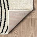 Abani Nuevo Beige Black Swirls Modern Area Rug 3' x 6' for Living Room, Bedroom - Abstract Design - Durable & Easy to Clean