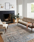 Loloi Chris Loves Julia Jules Collection JUL-06 Denim/Spice 2'-3'' x 3'-9'', .13" Pile Height, Accent Rug