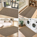 BEQHAUSE Dirt Trapper Door Mat 17" x 30", Non-Slip Doormats (Rolled-Up NO Creases) Washable Entryway Rug, Dirt Resist and Absorbent Welcome Mat, Low Profile Floor Mats for Front Back Door, Beige