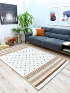 Alfa Rich 5x8 Beige Terracotta Washable Area Rugs for Living Room Kitchen Bedroom Decor Rug