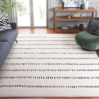 SAFAVIEH Area Rug 8x10 - Melody Collection - Large - Ivory & Black, Modern Design, Non-Shedding & Easy Cleaning, Ideal for Living Room, Bedroom, Office, Dining Space Room (MEL114A)