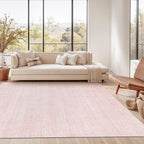 Valenrug Washable Rugs 5x7 - Non Slip 5x7 Area Rugs for Living Room, Stain Resistant Area Rugs for Bedroom, Foldable Machine Washable Area Rug(5'x7', Light Pink)